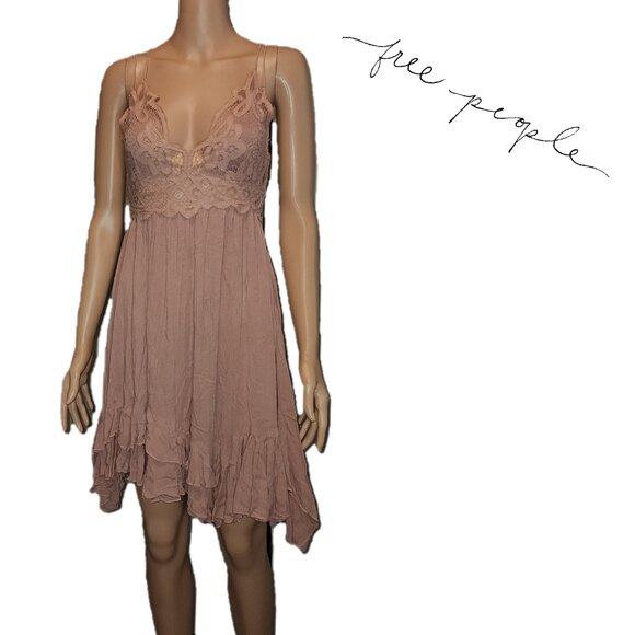 Free People One Adella Slip Dress NWT Rose XS - Picture 1 of 9